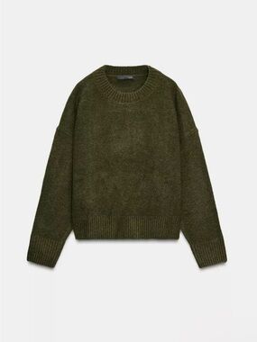 Zara Olive Green Crewneck Sweater